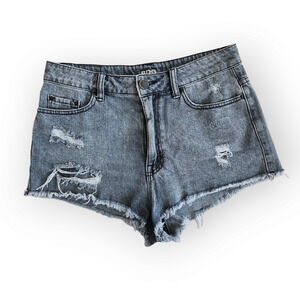 BDG Urban Outfitters Gray Wash High Waisted Cheeky Jean Shorts 28